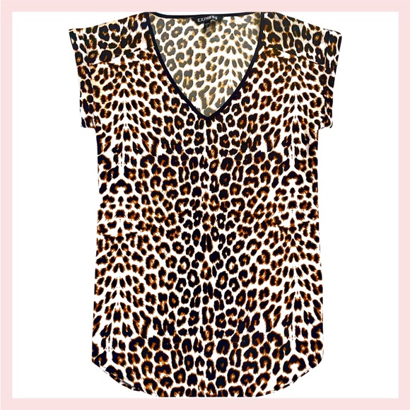 Blouse/chemisier Express Femme - Taille XS (Small) - Rayon Rayé Pêche Et Gris - Occasion Très Bon état